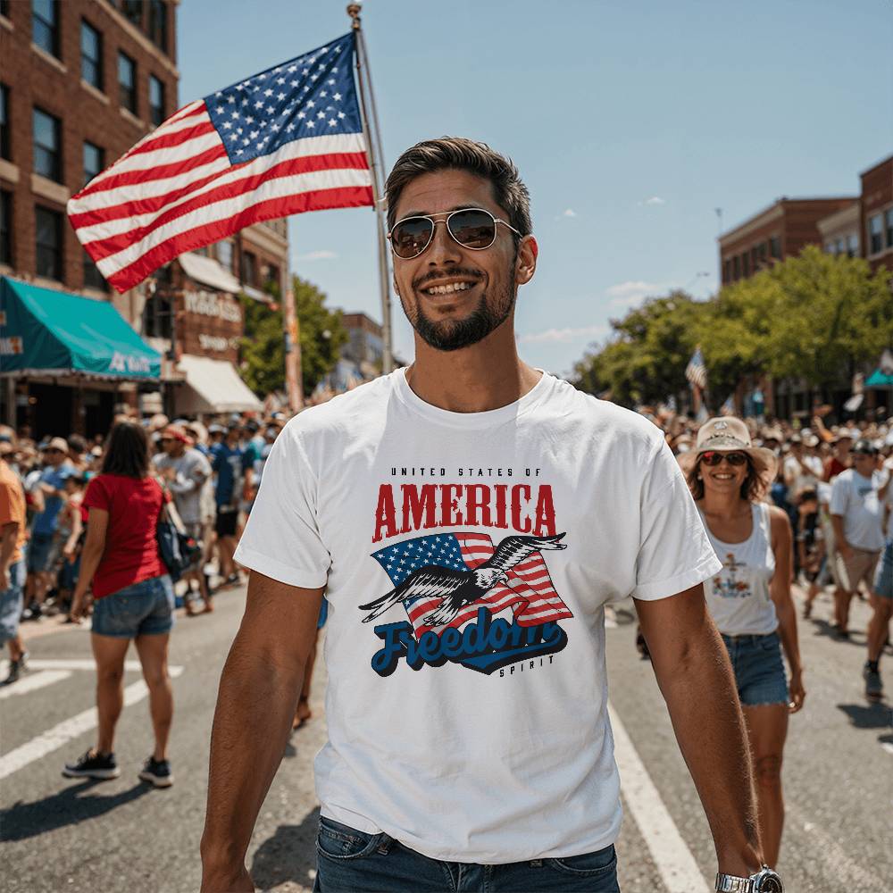 United States Of America Freedom Spirit 4th Of July Patriotic T-Shirt