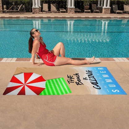 Beach Towel-Its Summer Time Drink and Straw - YERTIZZ.COM