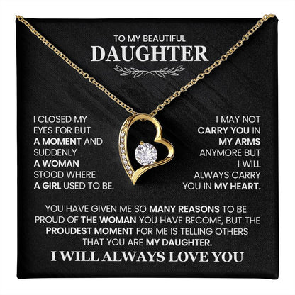 Custom Daddy to Daughter Necklace – I will always love you