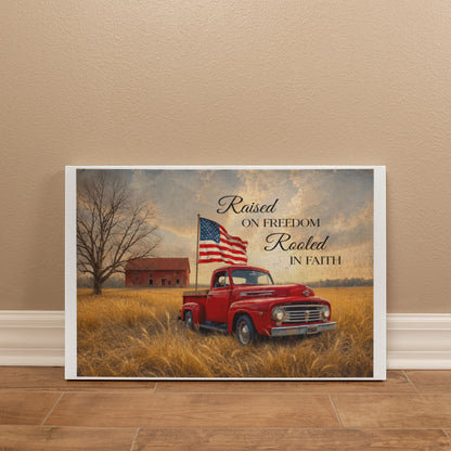 Personalized Rustic American Farm Canvas – Custom Family Name Patriotic Country Wall Art