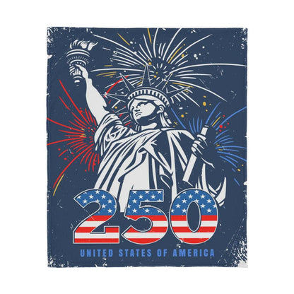 USA 250 Anniversary 1776-2026 4th Of July  Jersey Fleece Blanket 50" x 60"