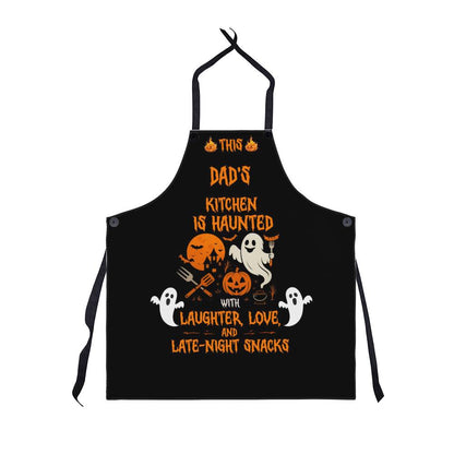 Funny Halloween Apron for Dad | This Dad's Kitchen Is Haunted Apron | Halloween Cooking Apron for Men | Spooky BBQ & Baking Gift