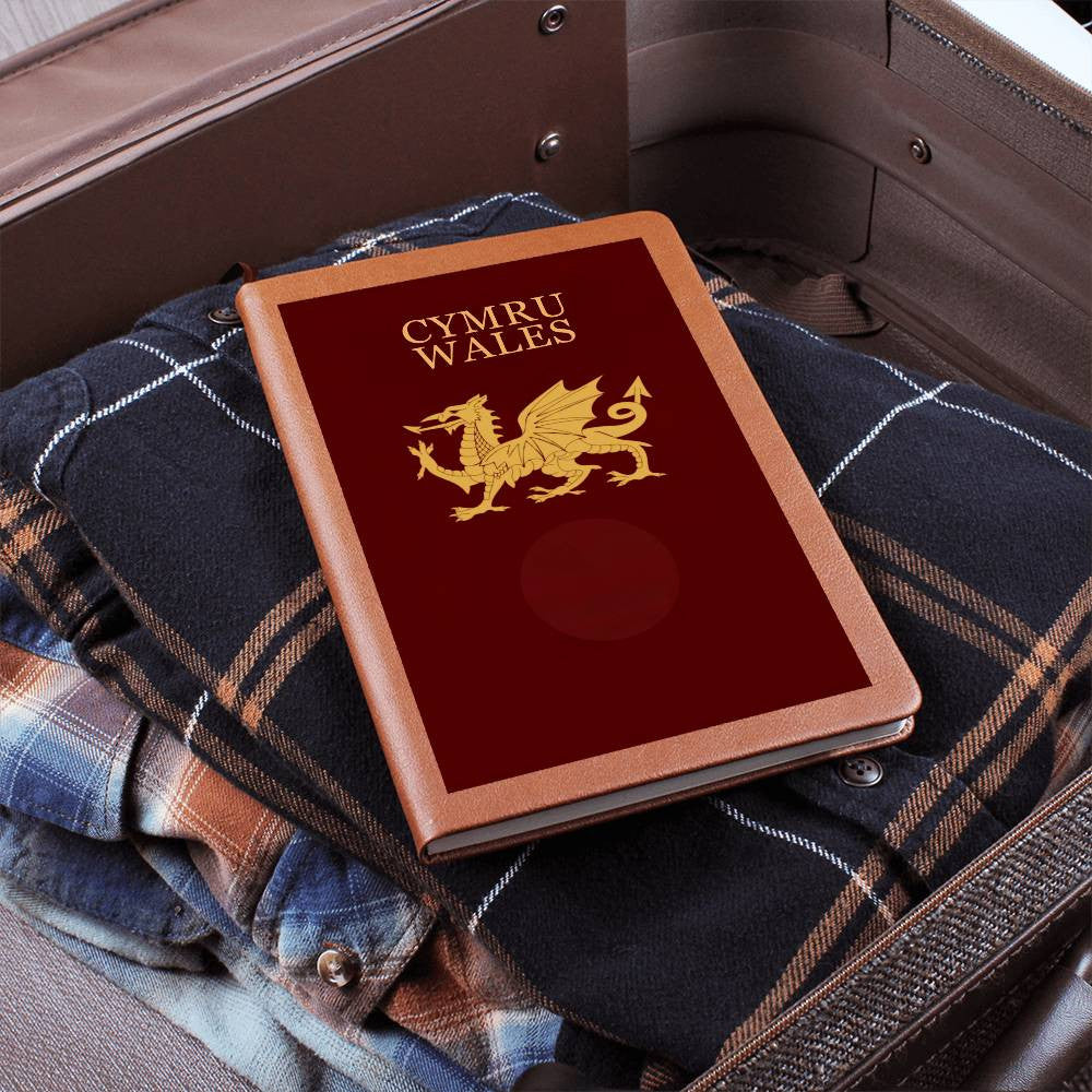 Personalized Template Vegan Leather Graphic Journal-CYMRU-WALES JOURNAL