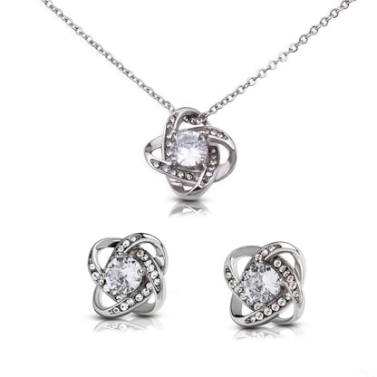 Love Knot Earrings With Necklace Set To Best Friend