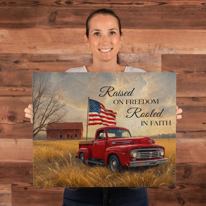 Personalized Rustic American Farm Canvas – Custom Family Name Patriotic Country Wall Art