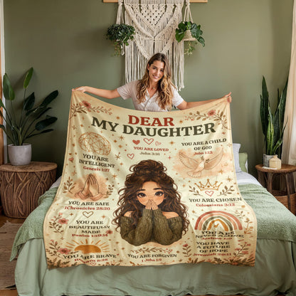 To My Daughter Inspirational Blanket | You Are Loved Personalized Daughter Gift | Cozy Fleece Throw for Daughter | Encouragement Blanket