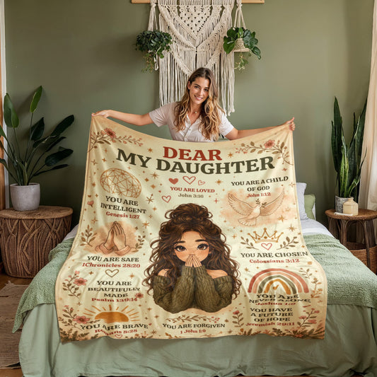 To My Daughter Inspirational Blanket | You Are Loved Personalized Daughter Gift | Cozy Fleece Throw for Daughter | Encouragement Blanket