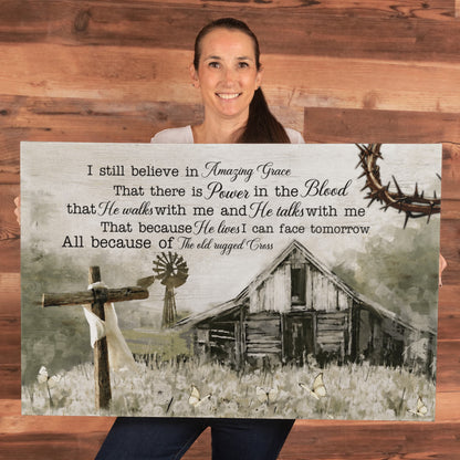 Muted green and cream farmhouse scripture artwork