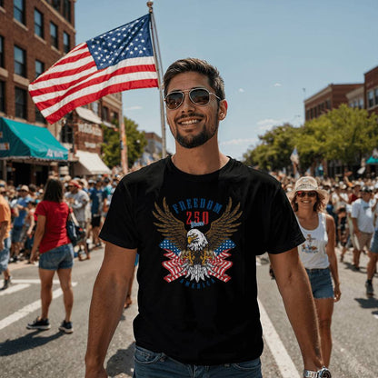 250 Years American Anniversary 1776-2026 USA Flag T-Shirt