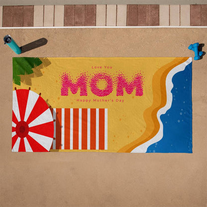 Beach Towel-Mom Beach and Parasol - YERTIZZ.COM
