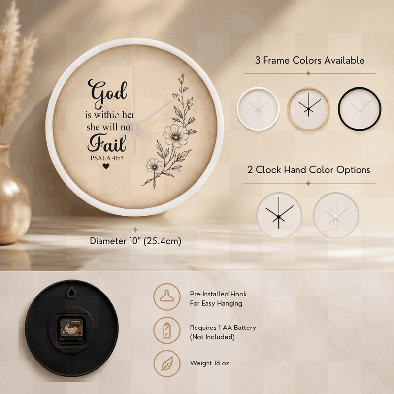 Farmhouse Christian wall clock