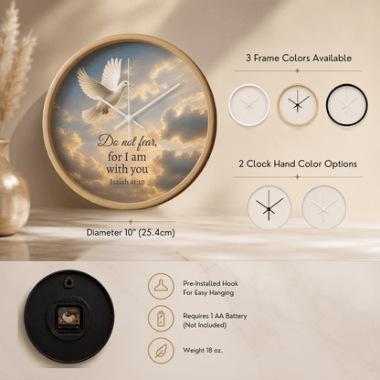 Religious wall clock with Bible verse