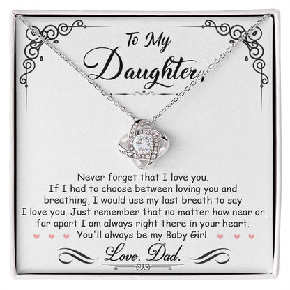 love knot necklace from dad to daughter