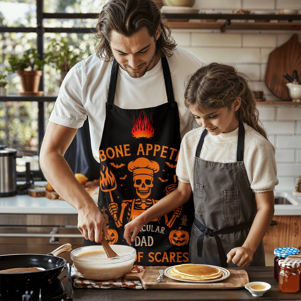 personalized halloween apron bone appetit skeleton