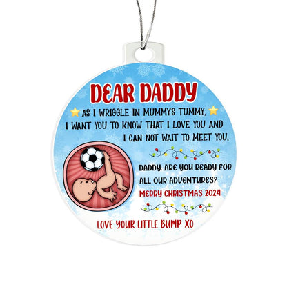 personalized pregnancy announcement ornament for dad
