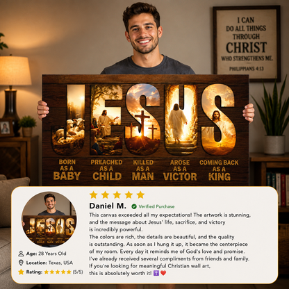 Holy Bible story manger scene and second coming illustration canvas