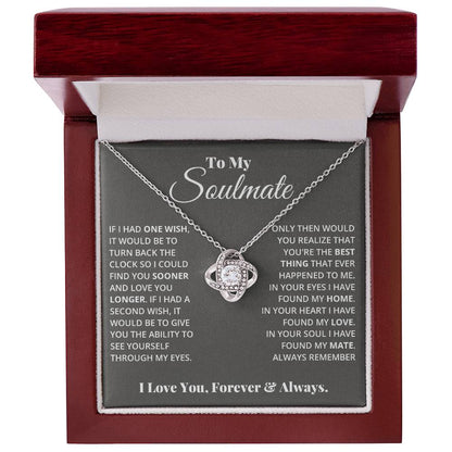 To My Soulmate, In Your Heart I Found My Love -Love Knot Necklace - YERTIZZ.COM