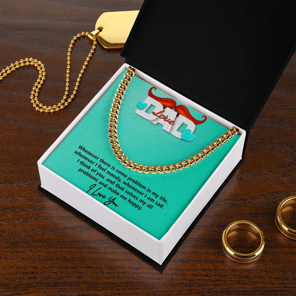 Cuban Linked Chain, Jewelry, Love Dad, Dad,