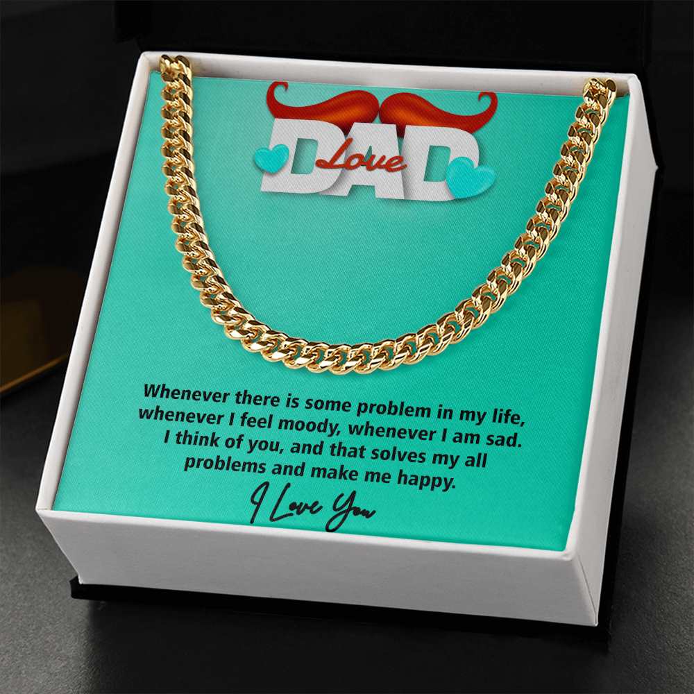 Cuban Linked Chain, Jewelry, Love Dad, Dad,