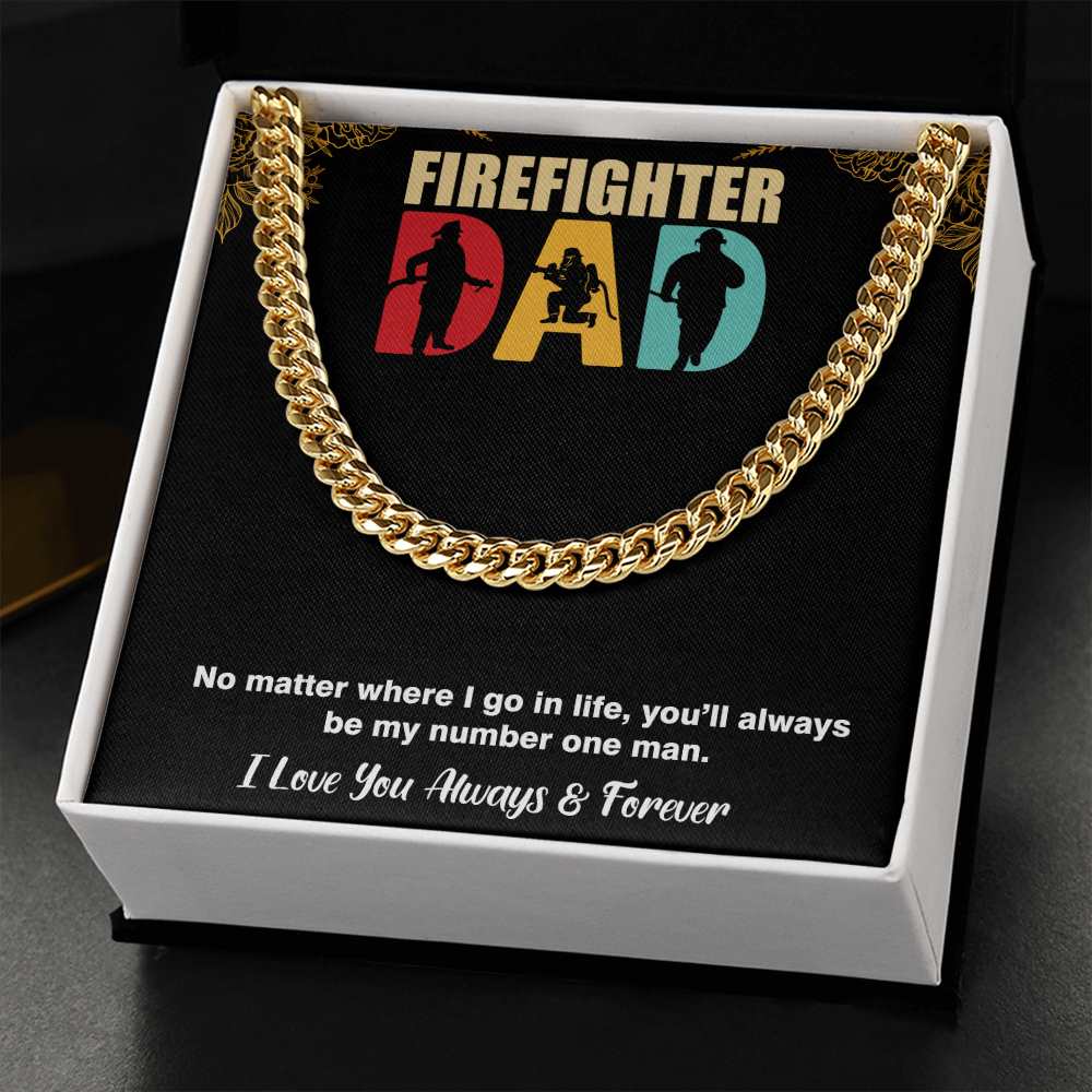 Cuban Linked Chain, Gift, Jewelry, Father, Firefighter, Dad