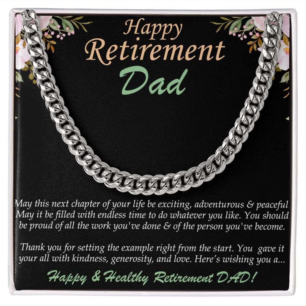 Cuban Linked Chain, Jewelry, Gift. Retirement, Dad