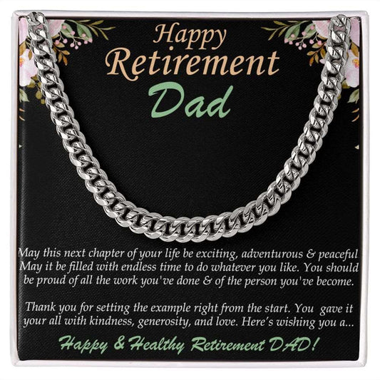 Cuban Linked Chain, Jewelry, Gift. Retirement, Dad