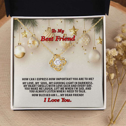 Christmas, Best Friend, I Love You, Love Knot Necklace, Jewelry Gift