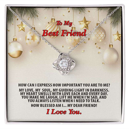 Christmas, Best Friend, I Love You, Love Knot Necklace, Jewelry Gift