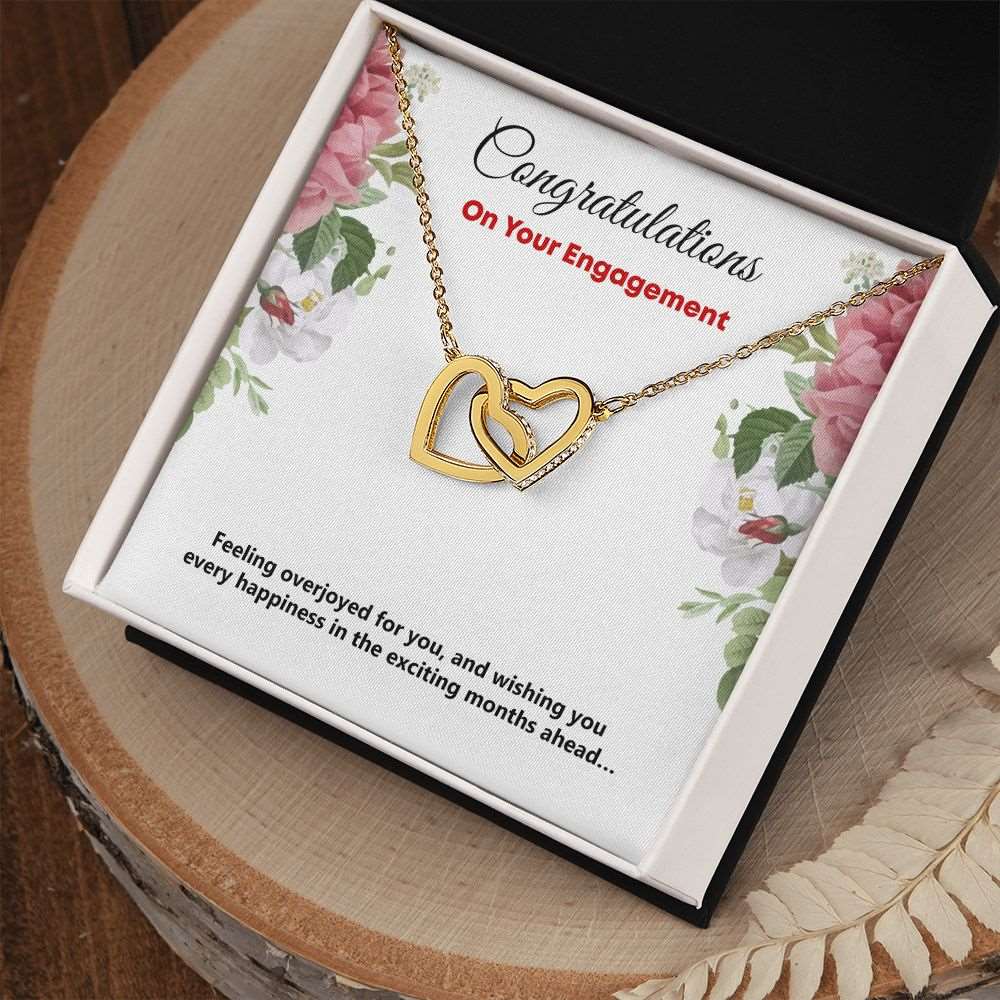 Interlocking Hearts Necklace, Engagement, Congratulations