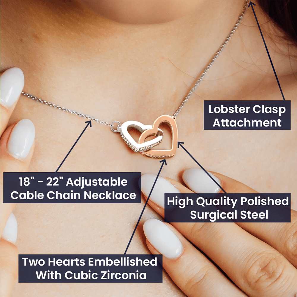 Christmas, Dear Best Friend, I Love You, Interlocking Hearts Necklace, Jewelry Gift