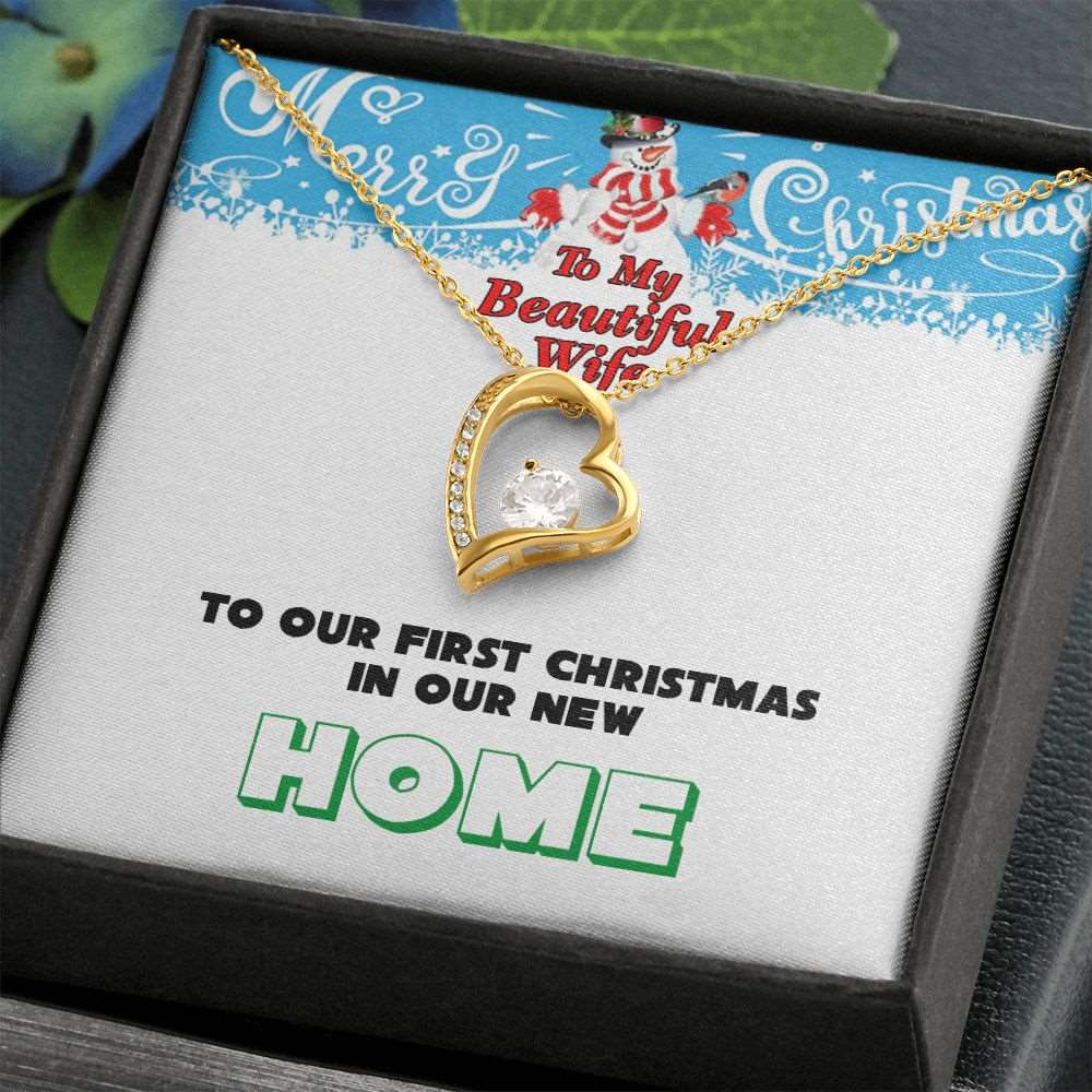 Christmas, To My Beautiful Wife, First Christmas, New Home, Forever Love Necklace, Jewelry, Gift