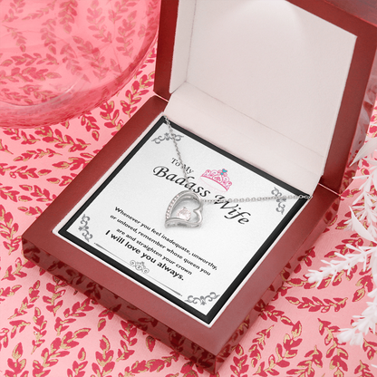 To My Badass Wife, Forever Love Necklace, Jewelry Gift - YERTIZZ.COM