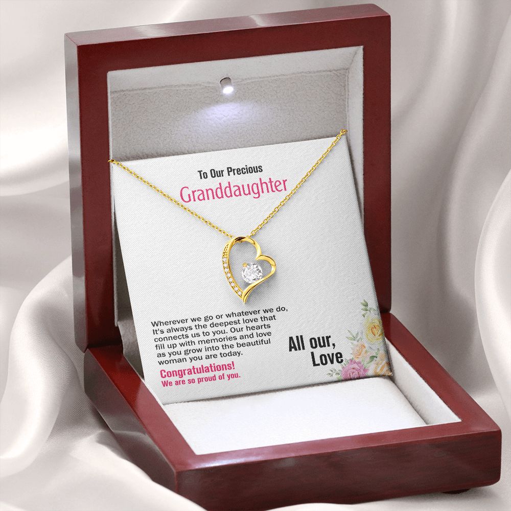 To Our Precious Granddaughter, All Our Love, Forever Love Necklace, Jewelry Gift - YERTIZZ.COM