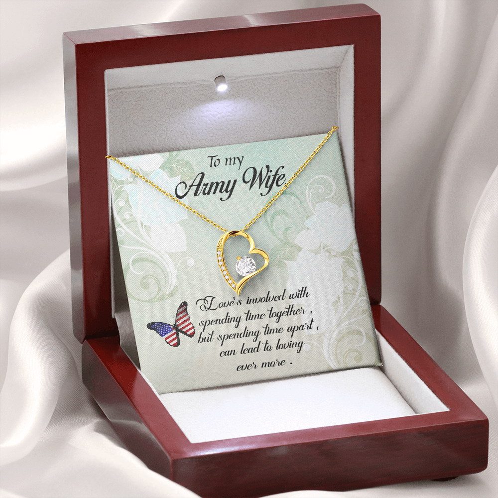 To My Army Wife, Jewelry Gift, Forever Love Necklace - YERTIZZ.COM