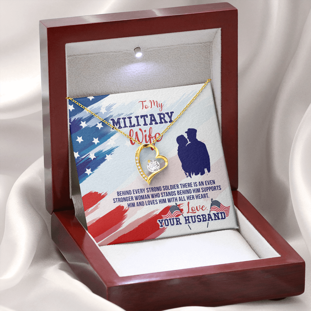 To My Military Wife, Forever Love Necklace, Soldier, Jewelry Gift - YERTIZZ.COM