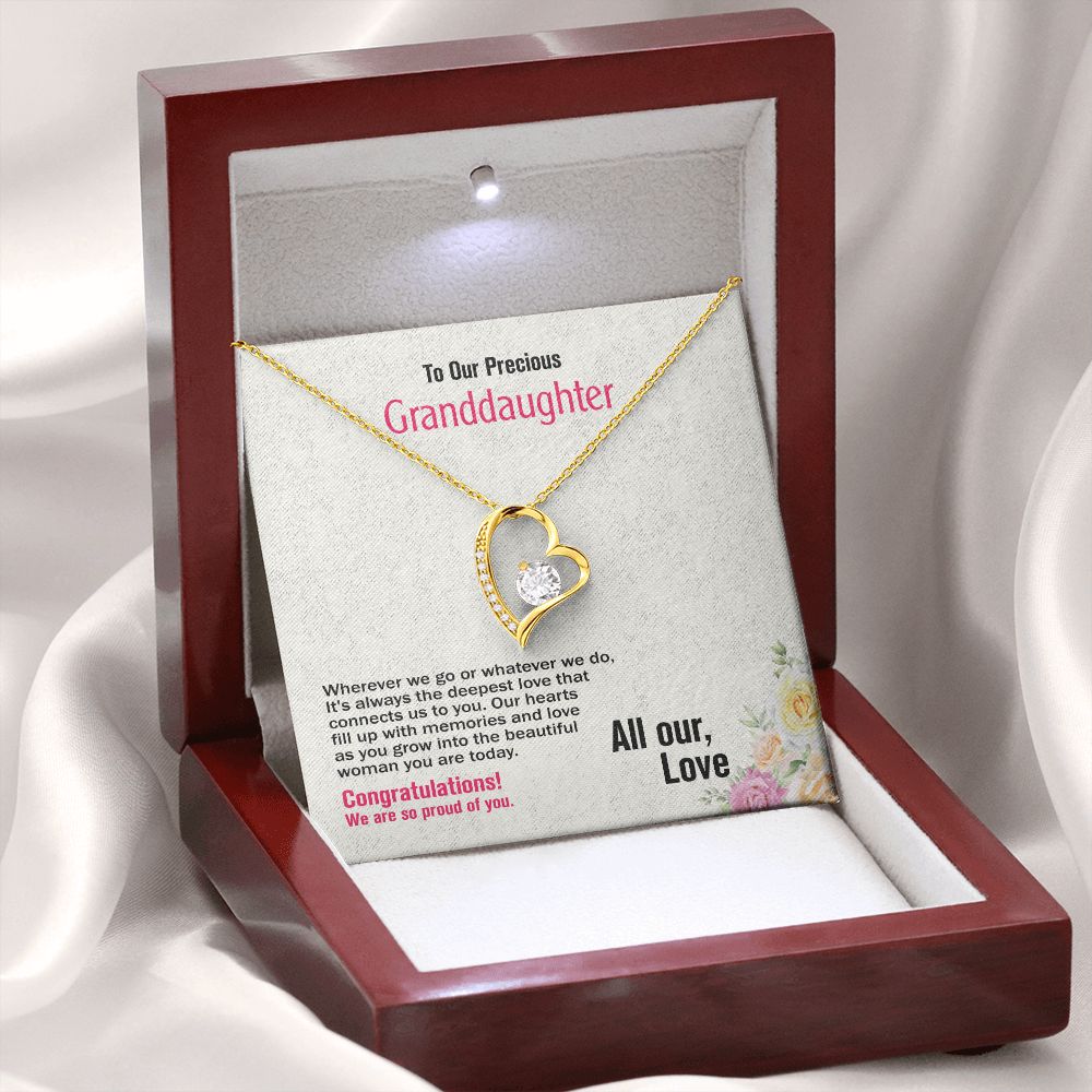 To Precious Granddaughter-All Our Love, Forever Love Necklace, Jewelry Gift - YERTIZZ.COM