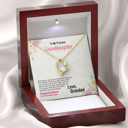 To Precious Granddaughter-Love Grandad, Forever Love Necklace, Jewelry Gift - YERTIZZ.COM