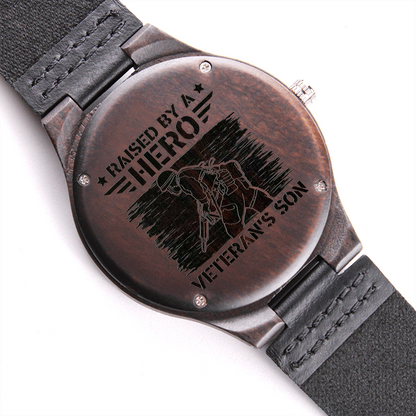 Engraved Wooden Watch, Hero, Veteran's Son, Veteran - YERTIZZ.COM