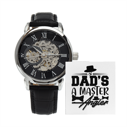 My Dad's a Master Angler, Men's Openwork Watch Gift For Dad - YERTIZZ.COM
