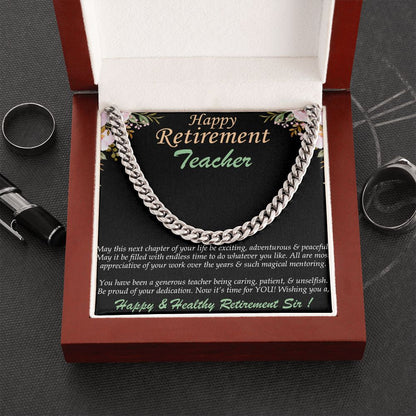 Cuban Linked Chain, Jewelry, Gift, Retirement, Teacher