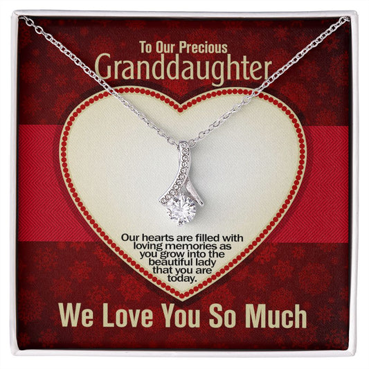 To Our Precious Granddaughter, We Love You So Much, Alluring Beauty Necklace, Jewelry Gift - YERTIZZ.COM