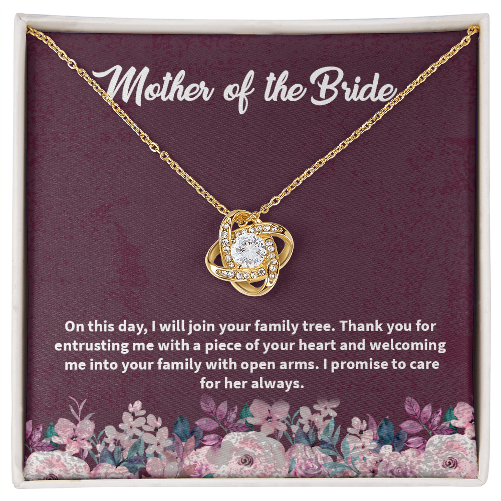 Love Knot Necklace, Jewelry, Gift, Mother of the Bride - YERTIZZ.COM