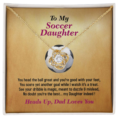 To My Soccer Daughter, Love Knot Necklace, Jewelry Gift - YERTIZZ.COM