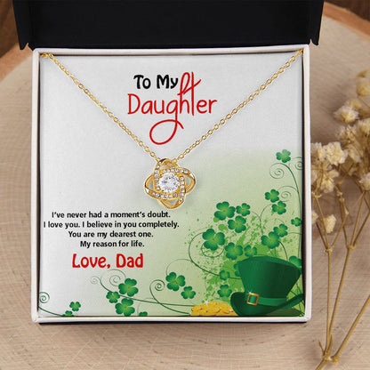To My Daughter, St. Patrick's Day, Love Knot Necklace - YERTIZZ.COM
