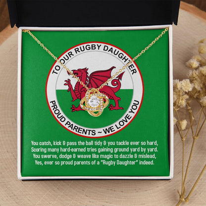 To Our Rugby Daughter, Love Knot Necklace - YERTIZZ.COM