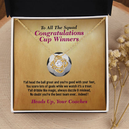 To All The Squad-From Your Coaches, Love Knot Necklace, Jewelry Gift - YERTIZZ.COM