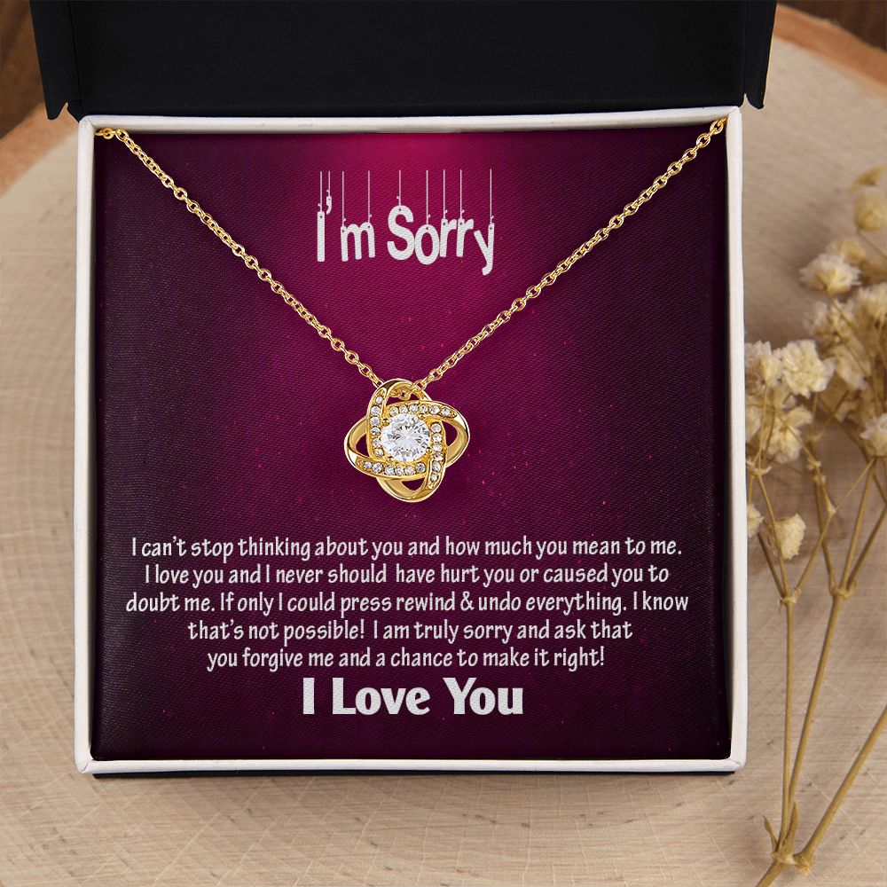 Am Sorry-I Love You, Love Knot Necklace, Jewelry Gift - YERTIZZ.COM