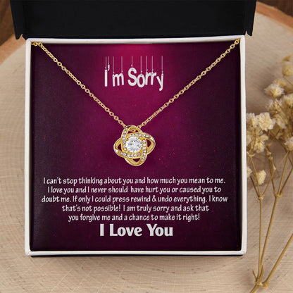 Am Sorry-I Love You, Love Knot Necklace, Jewelry Gift - YERTIZZ.COM