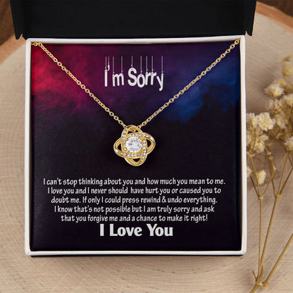 Am Sorry-I Love You, Love Knot Necklace, Jewelry Gift - YERTIZZ.COM