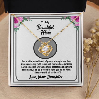 To My Beautiful Mom, Love Knot Necklace - YERTIZZ.COM